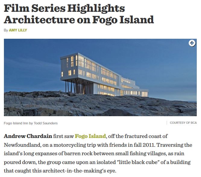 Film Series Highlights Architecture on Fogo Island_April 2015